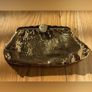 Whiting & Davis Vintage Gold-Metal Evening Clutch - Elegant Women's Bag 1950’s
